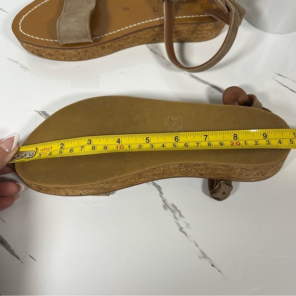 K. Jacques St. Tropez Women’s Strappy Platform Sandal Beige Suede Staps Size 7.5 - Picture 4 of 11